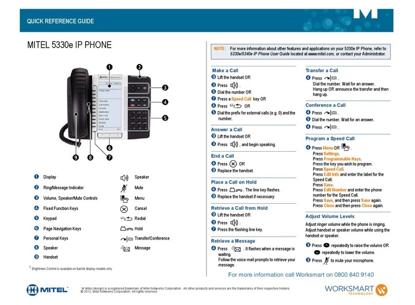 Mitel MiVoice Office 5330e Manuel utilisateur