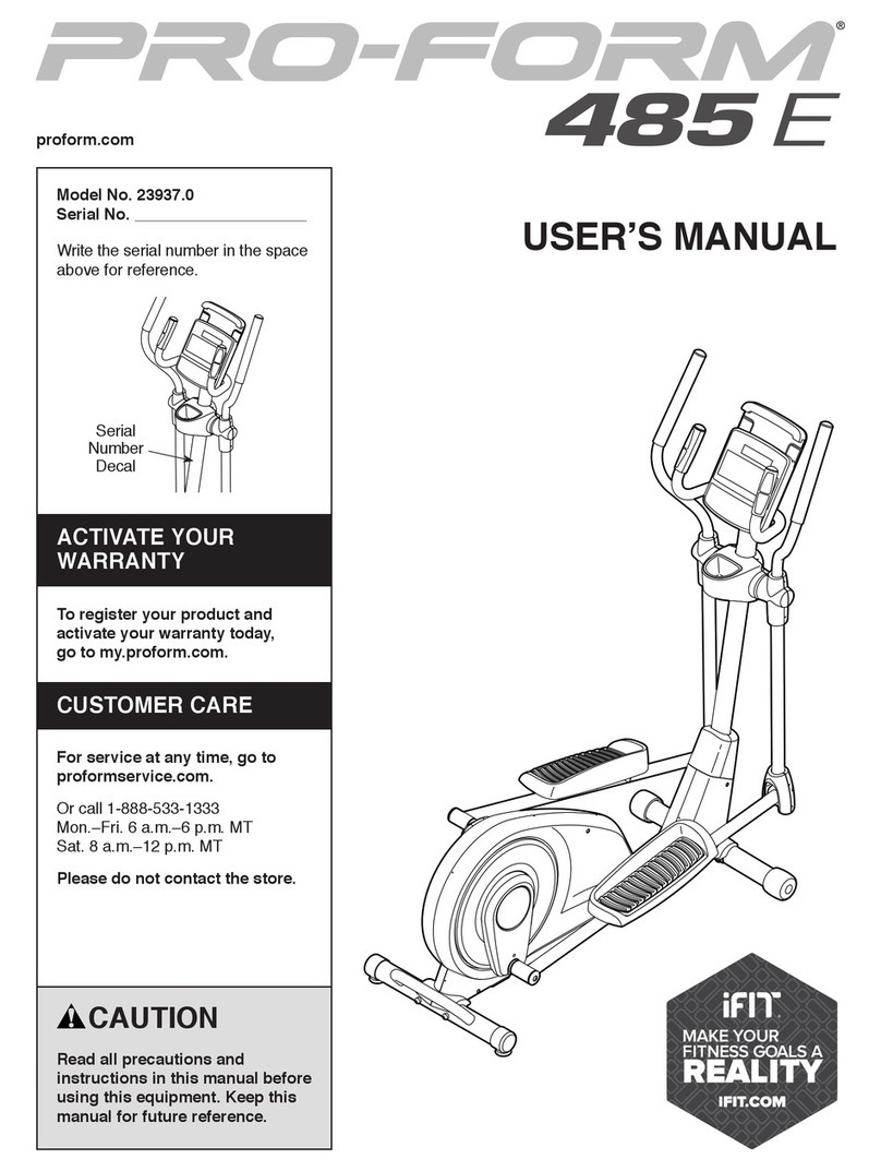 Pro-Form 485e Manuel utilisateur