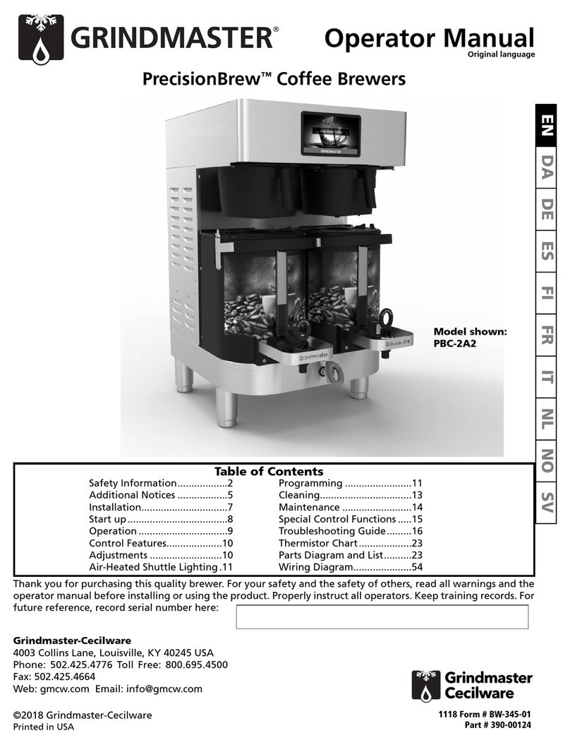 Grindmaster Cecilware PrecisionBrew PBC-2A2 Manuel utilisateur