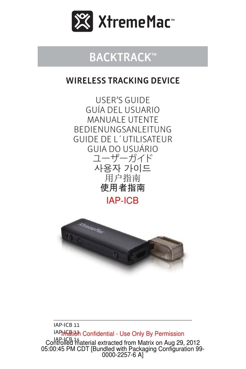 XtremeMac BACKTRACK Manuel utilisateur XtremeMac BACKTRACK Manuel utilisateur