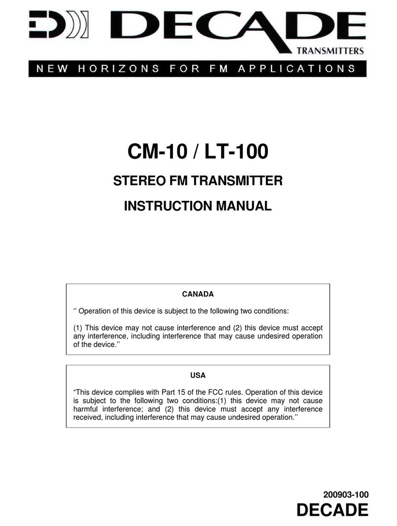 Decade CM-10 Manuel utilisateur Decade CM-10 Manuel utilisateur