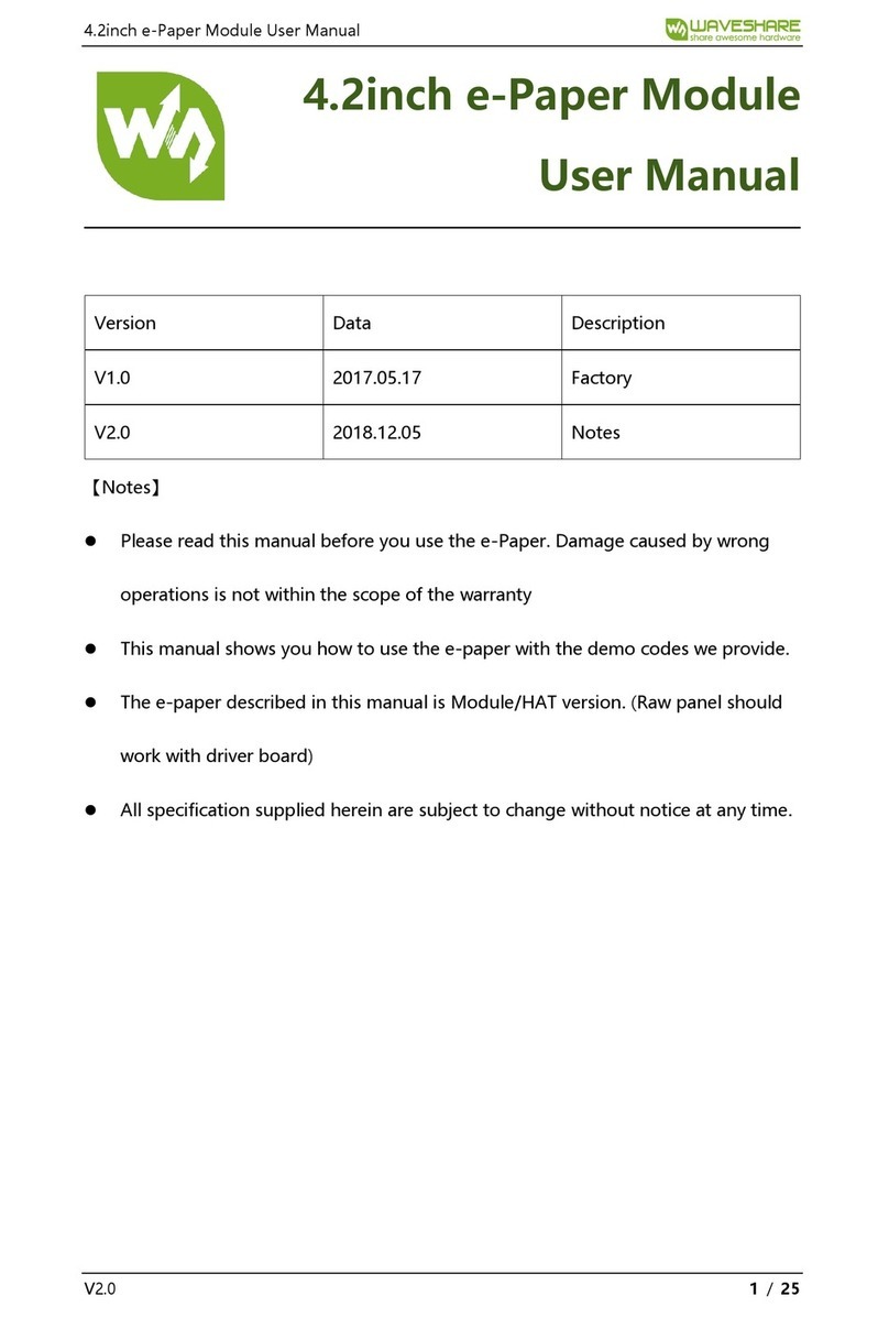 Waveshare 4.2inch e-Paper Module Manuel utilisateur