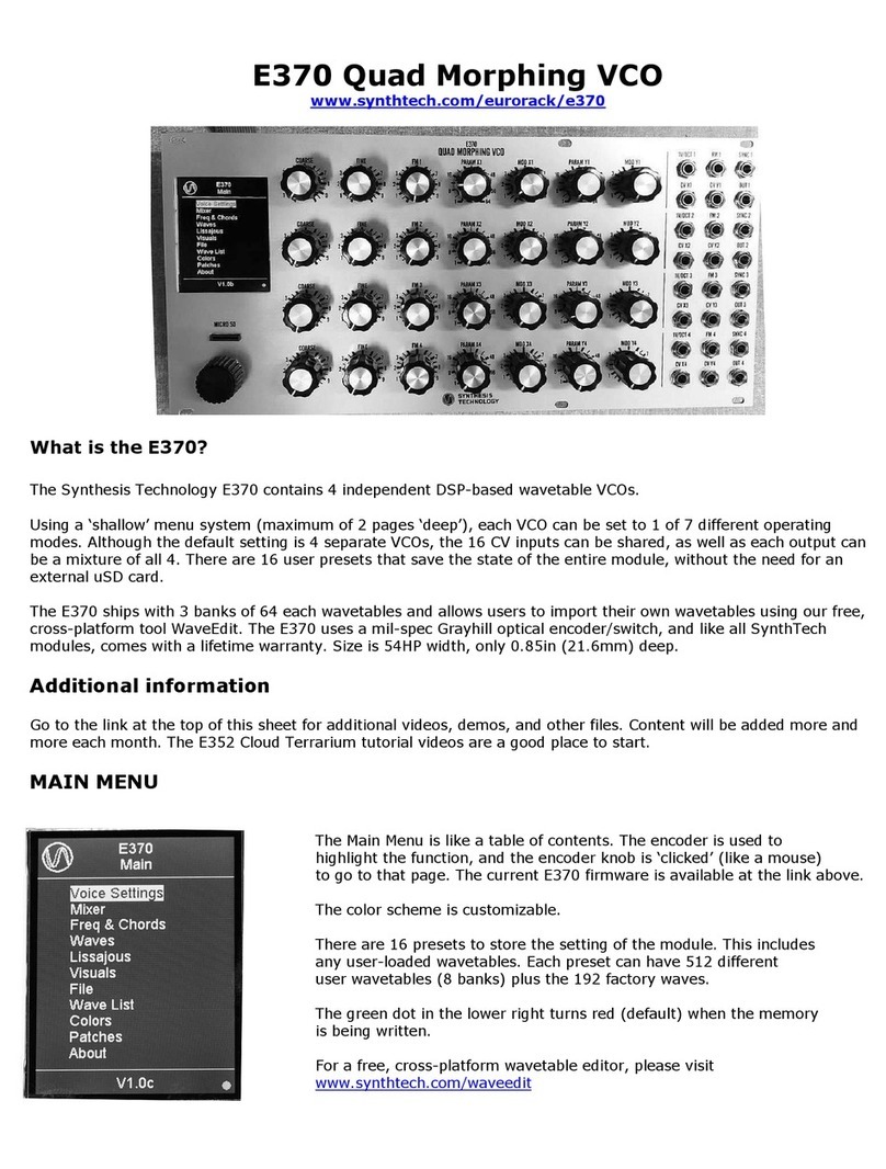 Synthesis Technology E370 Quad Morphing VCO Manuel utilisateur