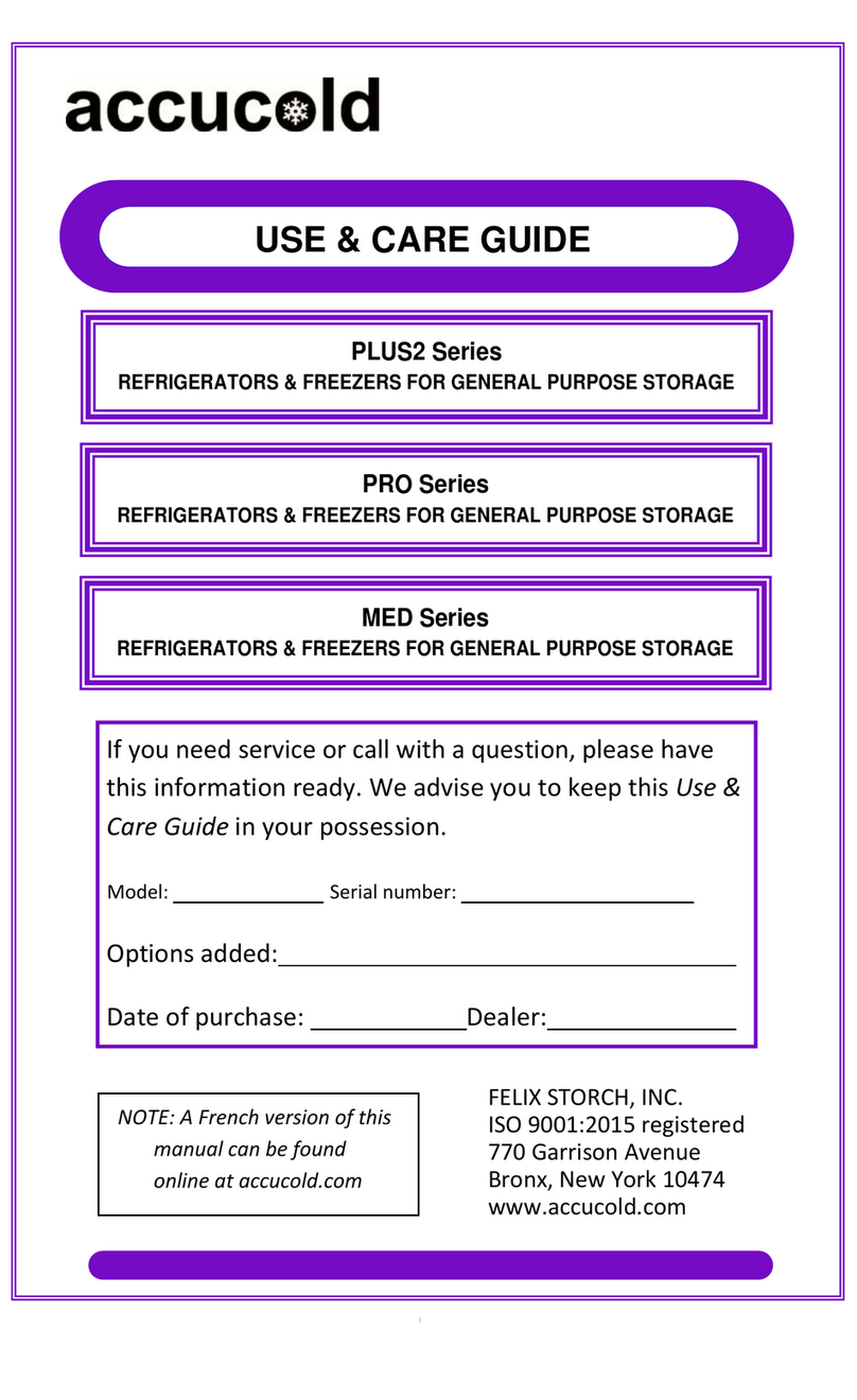 Accucold PRO Series Manuel utilisateur