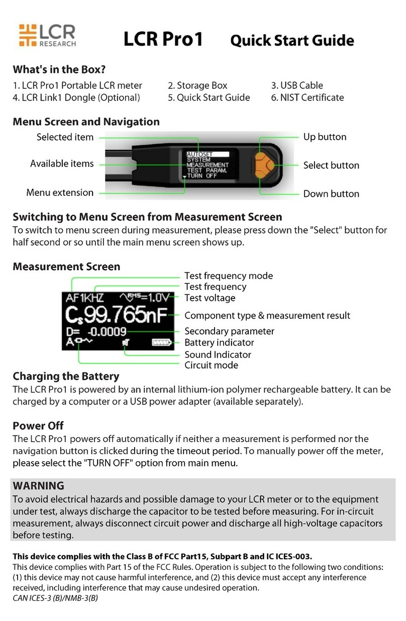 LCR Pro1 Manuel utilisateur