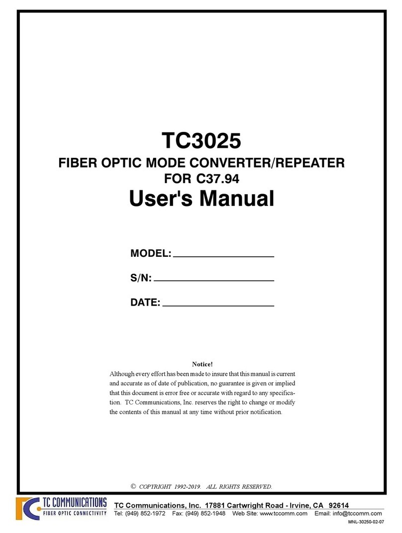 TC Communications TC3025 Manuel utilisateur TC Communications TC3025 Manuel utilisateur
