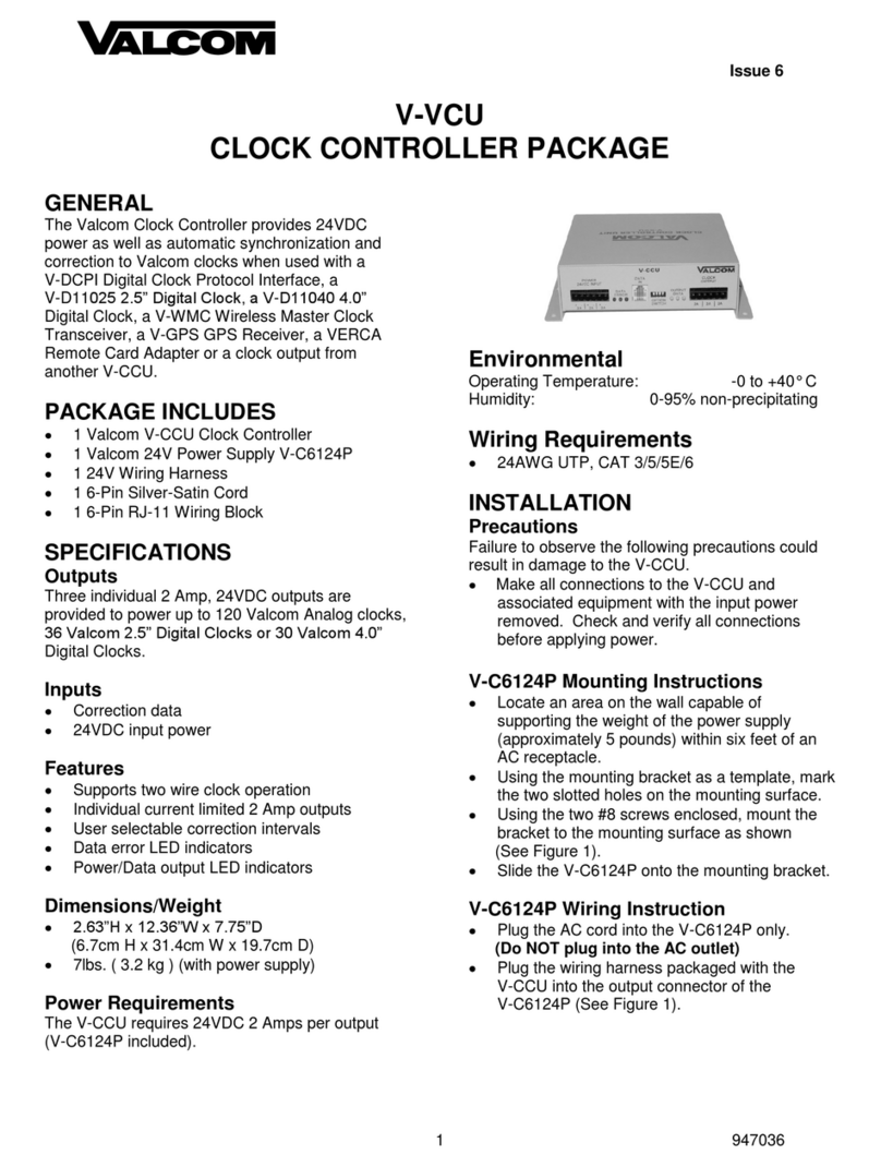 Valcom V-VCU Manuel utilisateur