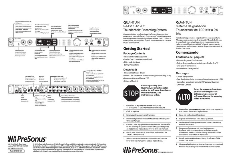 PRESONUS QUANTUM Manuel utilisateur