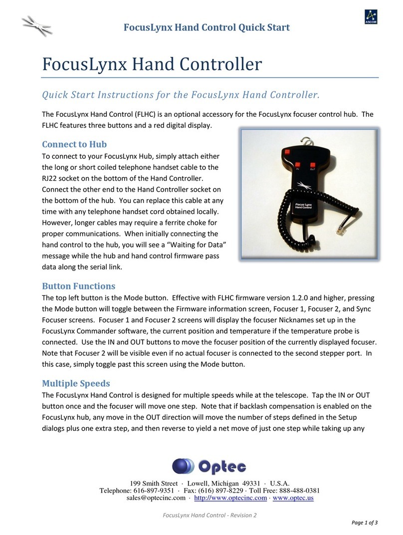 Optec FocusLynx Hand Control Manuel de programmation