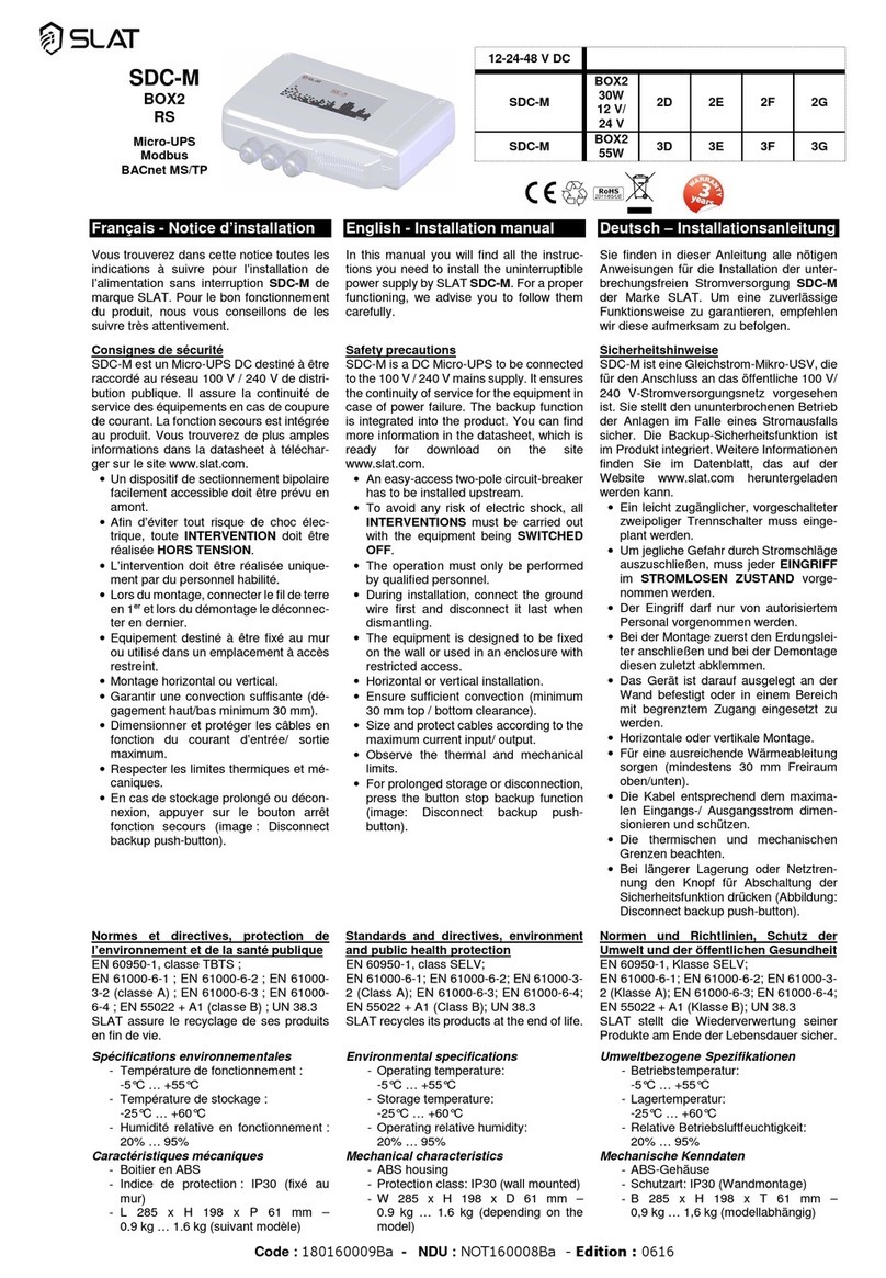 SLAT SDC-M Manuel utilisateur