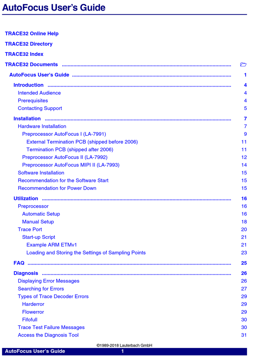 Lauterbach AutoFocus Manuel utilisateur