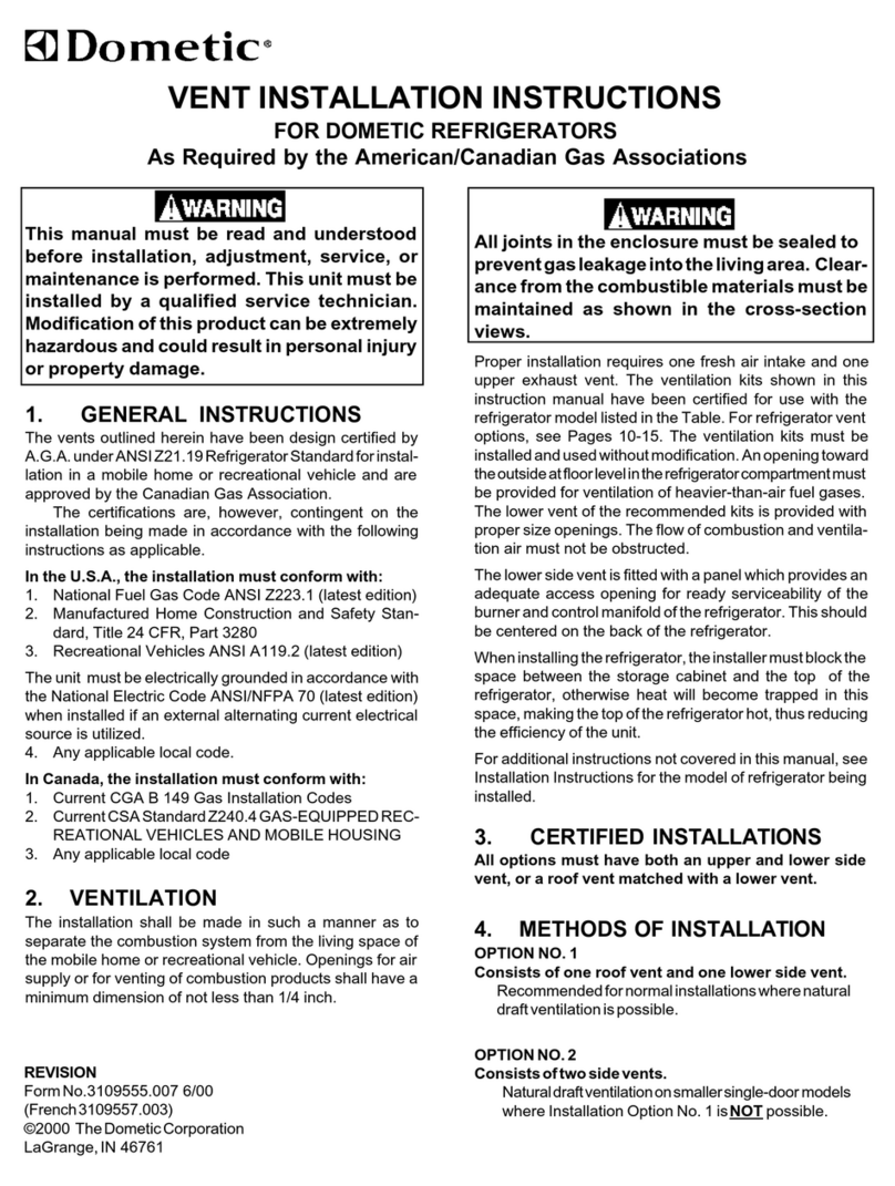 Dometic RM1282 Manuel utilisateur