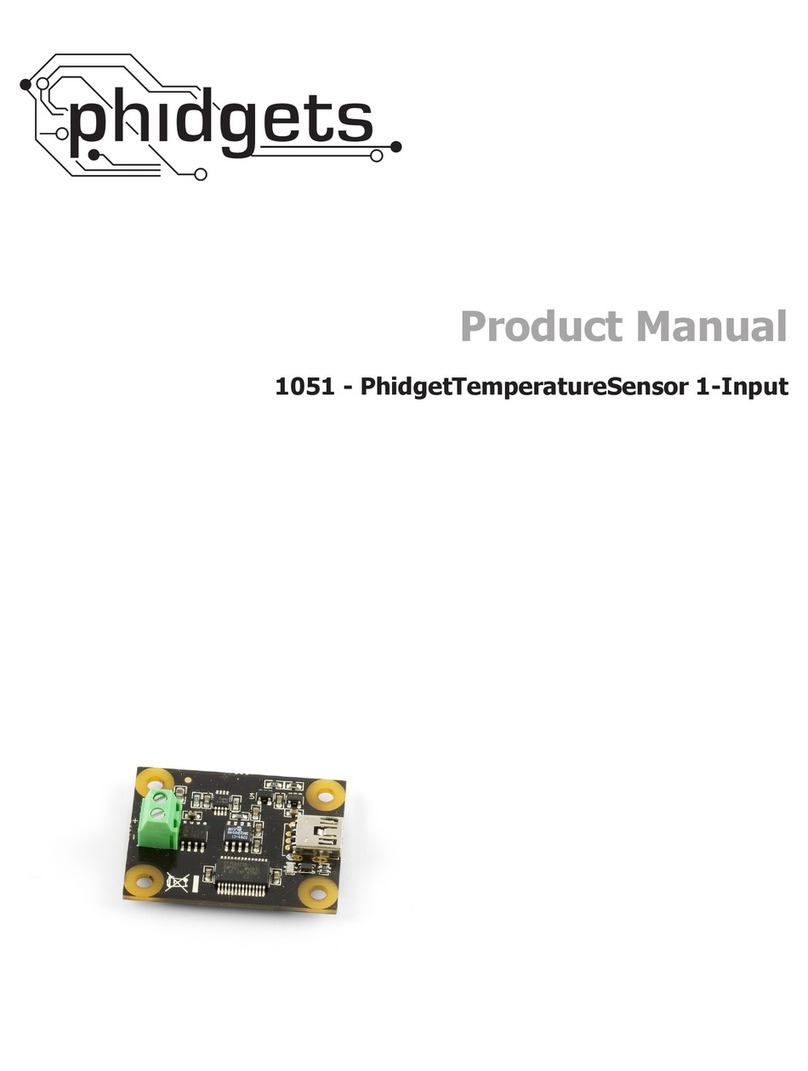 Phidgets PhidgetTemperatureSensor 1-Input Manuel utilisateur