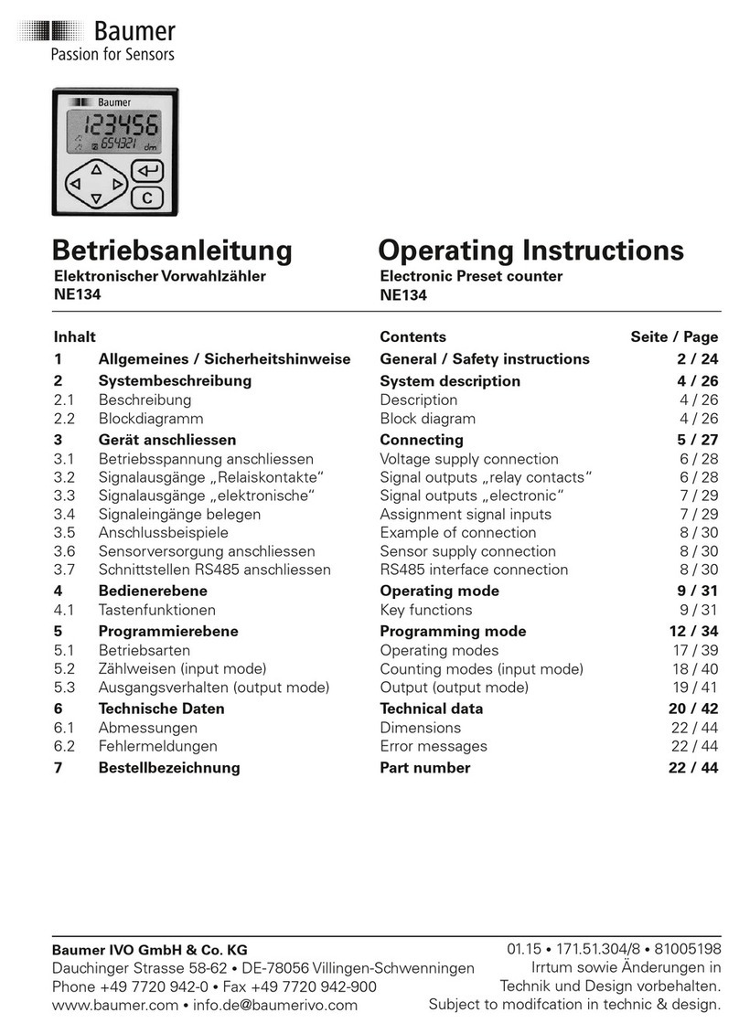 Baumer NE134 Manuel utilisateur
