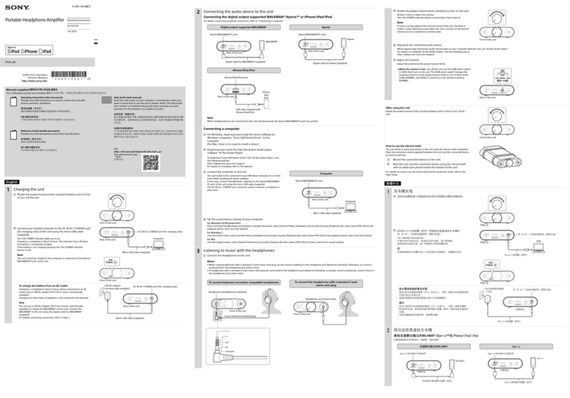 Sony PHA-2A Manuel utilisateur Sony PHA-2A Manuel utilisateur