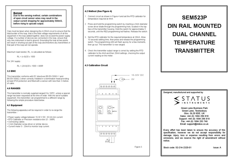 Status Instruments SEM523P Manuel utilisateur