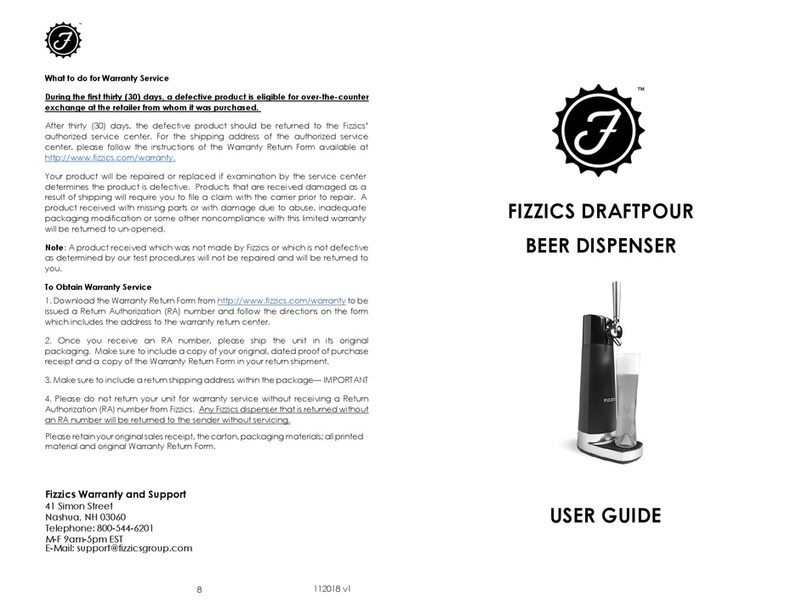 fizzics DRAFTPOUR Manuel utilisateur