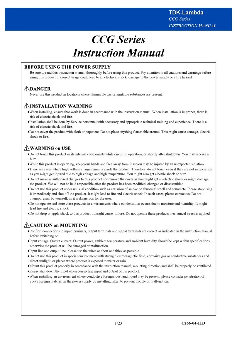 TDK-Lambda CCG Series Manuel utilisateur