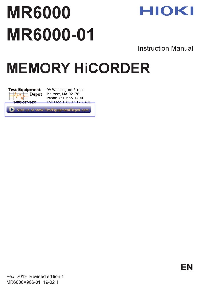 Hioki Memory HiCorder MR6000 Manuel utilisateur