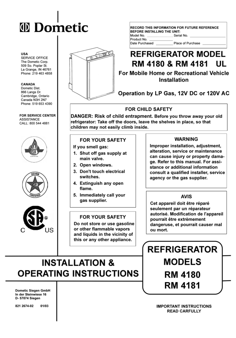 Dometic RM 4180 Manuel utilisateur