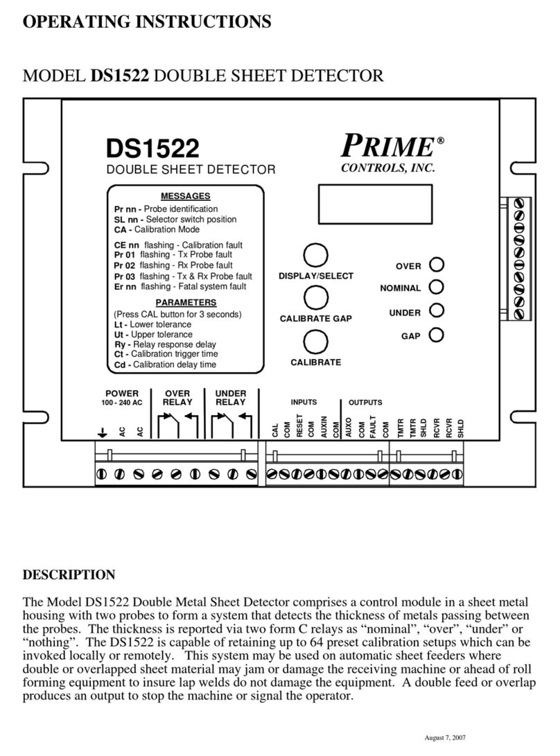 Prime Controls DS1522 Manuel utilisateur