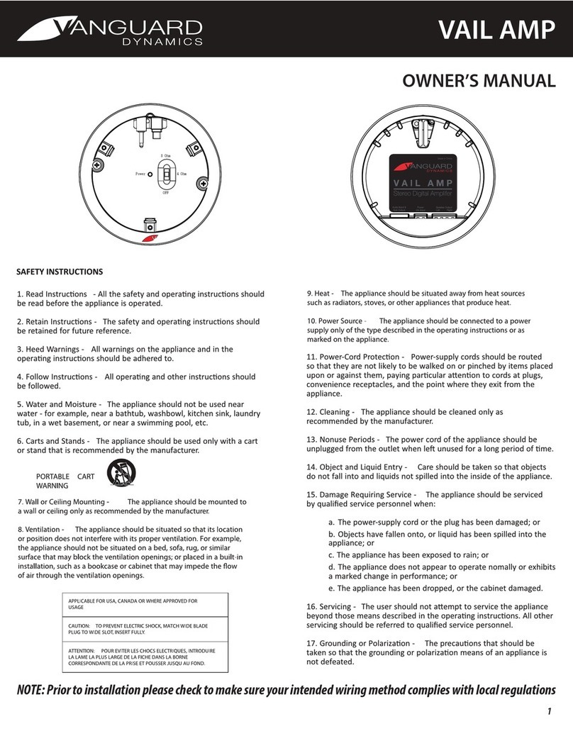 Vanguard Dynamics VAIL AMP Manuel utilisateur