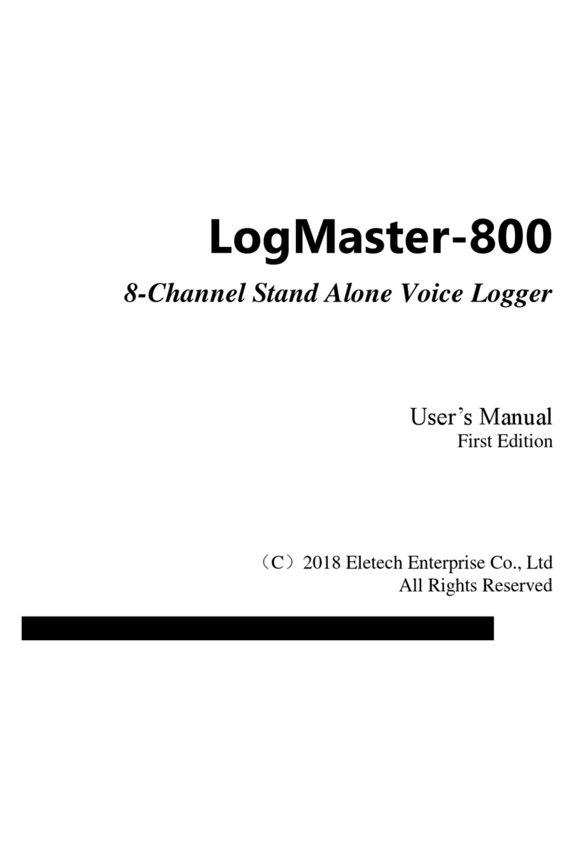 Eletech LogMaster-800 Manuel utilisateur Eletech LogMaster-800 Manuel utilisateur