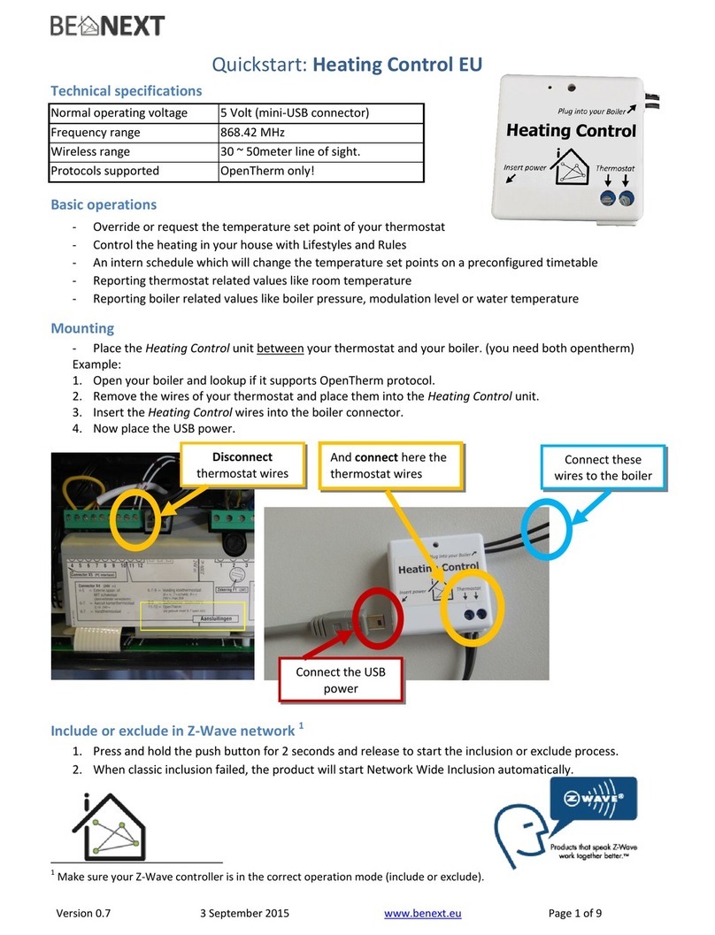 BeNext Heating Control EU Manuel utilisateur