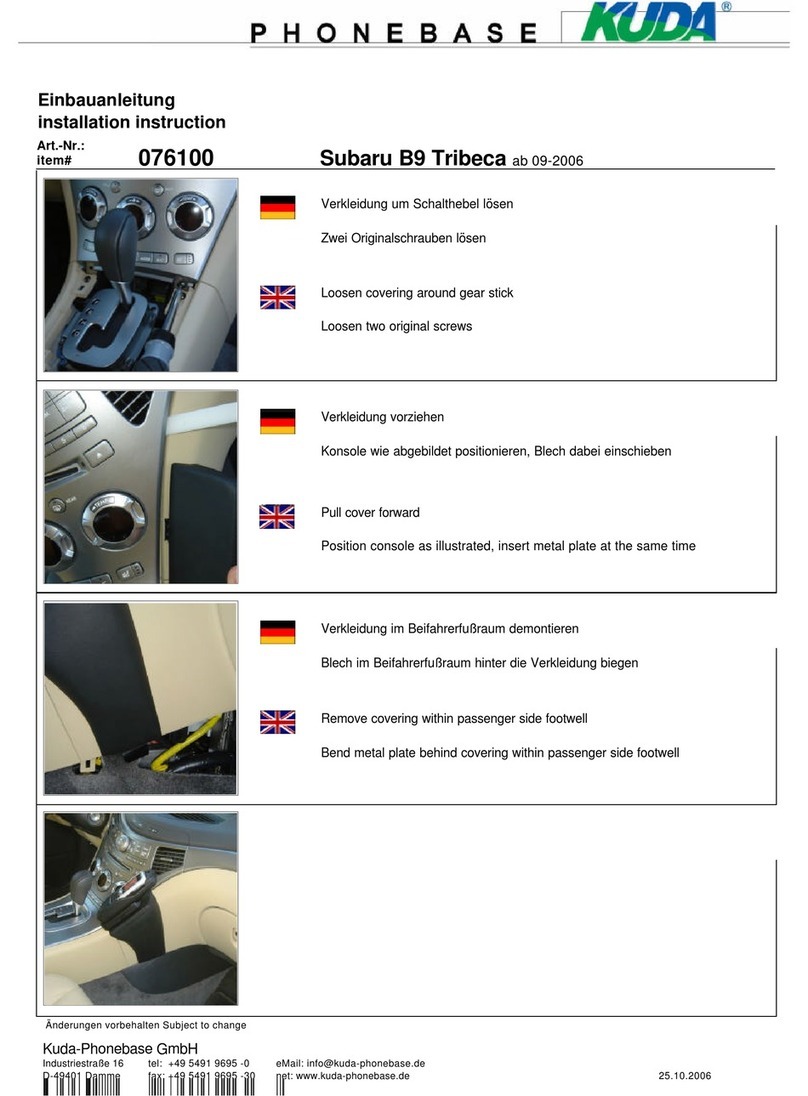 Kuda 076100 Manuel utilisateur Kuda 076100 Manuel utilisateur