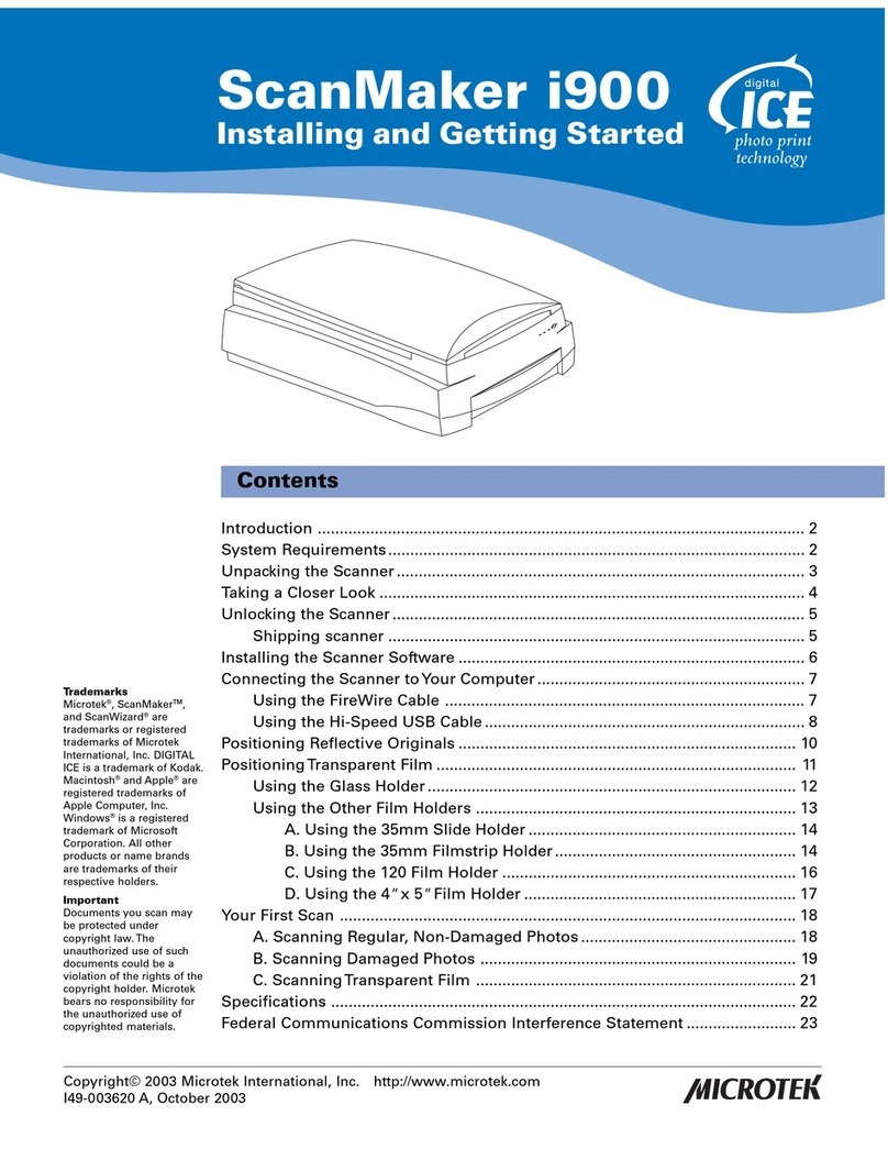 Microtek ScanMaker i900 Manuel utilisateur