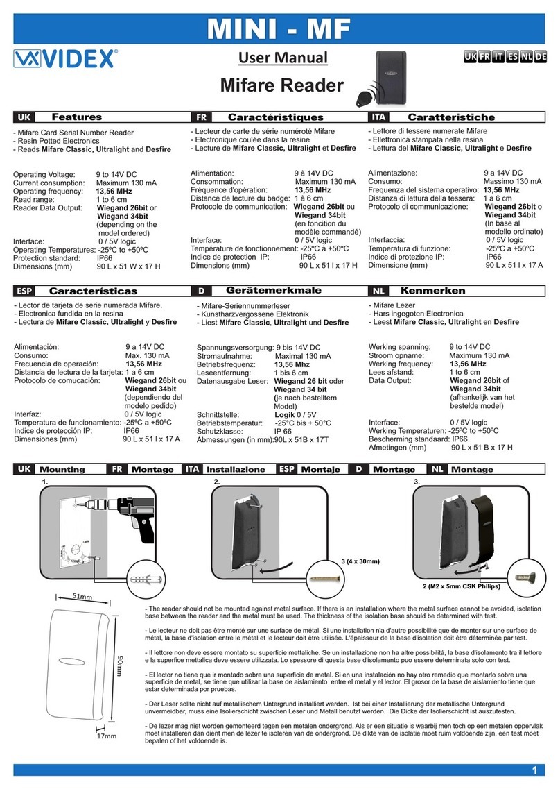 Videx MINI - MF Manuel utilisateur