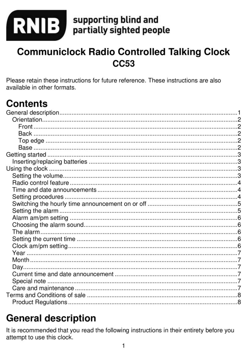 RNIB Communiclock CC53 Manuel utilisateur