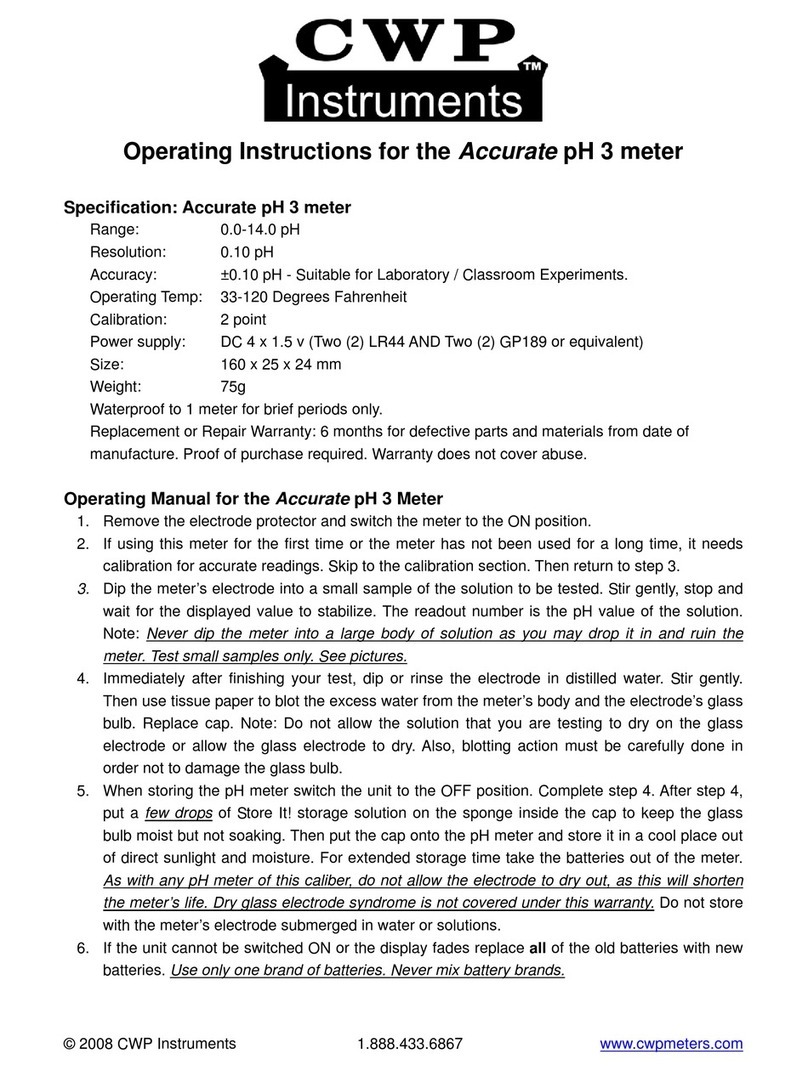 CWP Accurate pH 3 Manuel utilisateur CWP Accurate pH 3 Manuel utilisateur