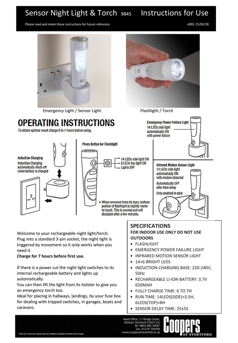 Coopers Sensor Night Light & Torch Manuel utilisateur