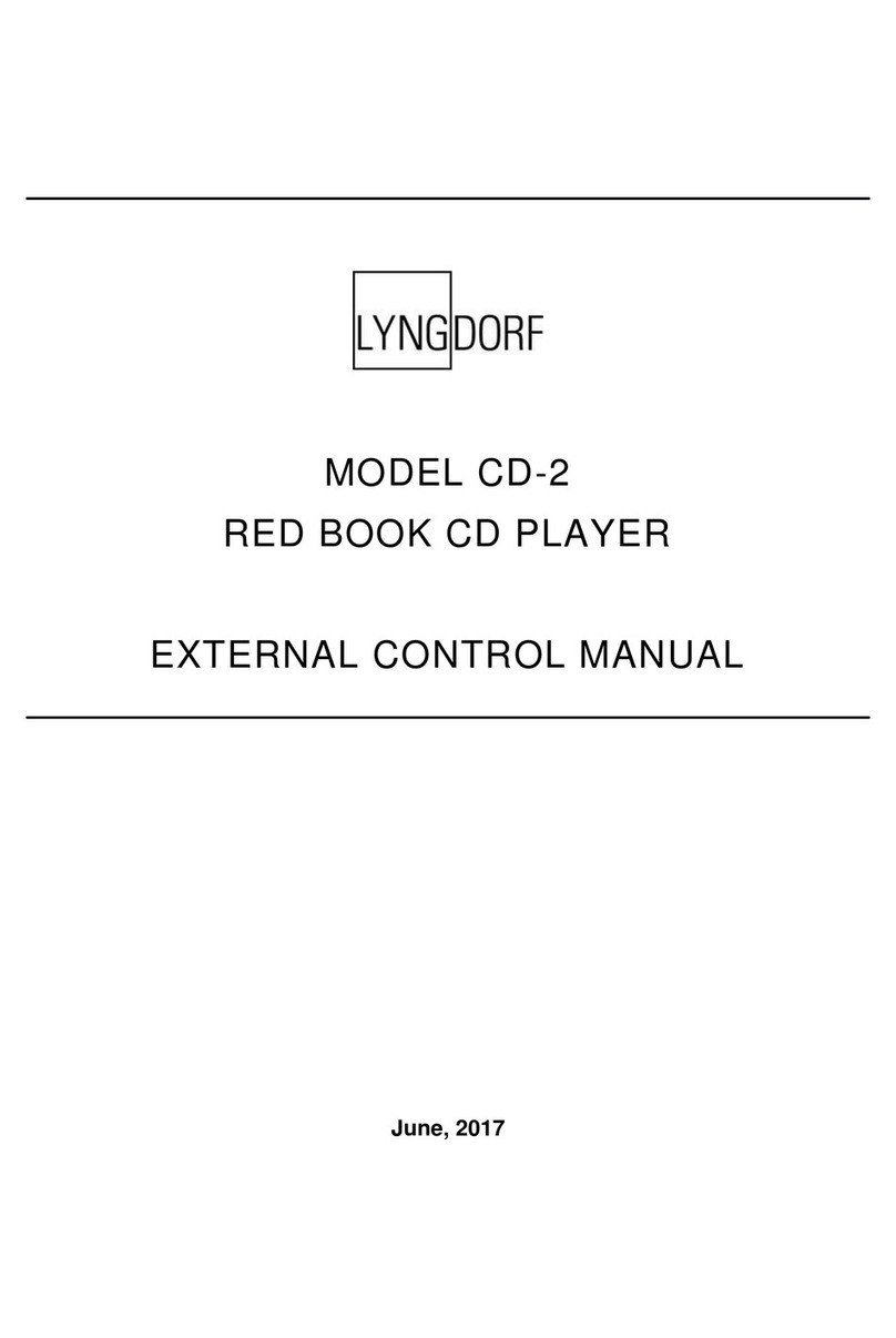 Lyngdorf CD-2 Manuel d'utilisation et d'entretien