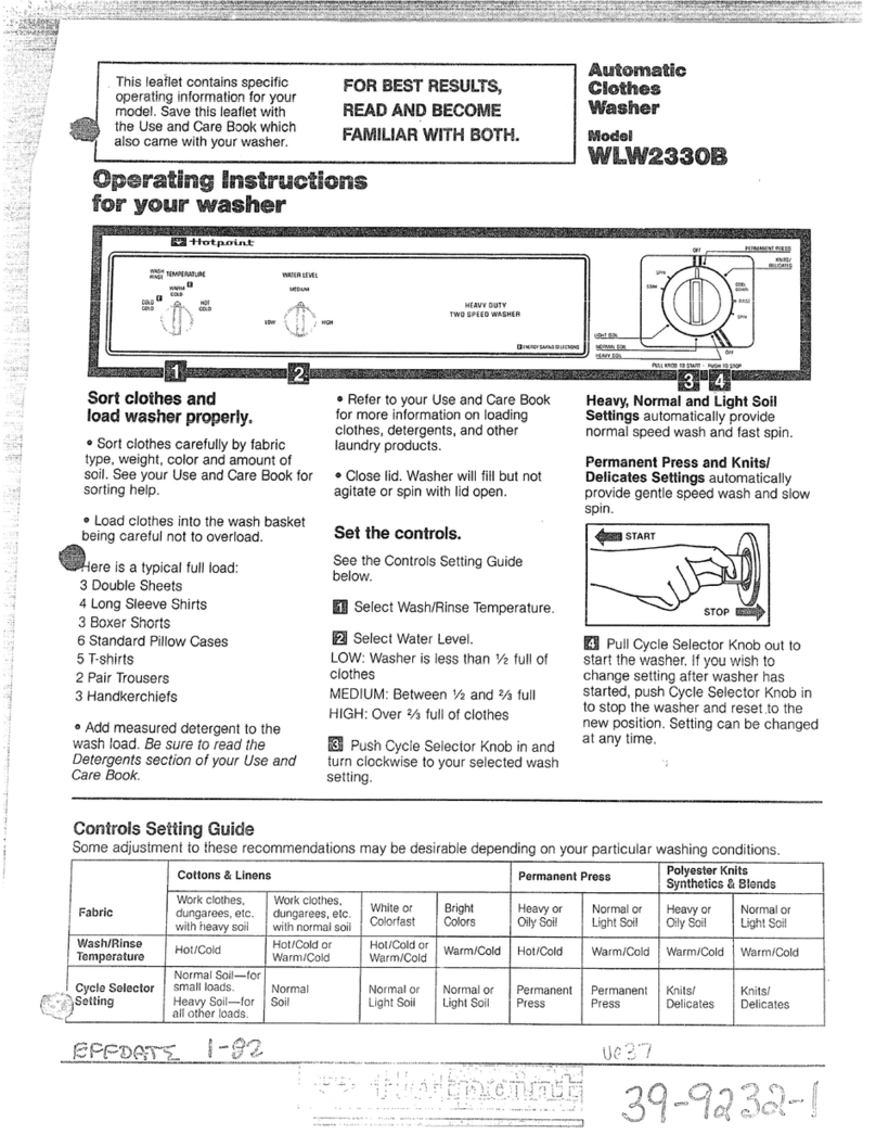 Hotpoint WLW2330B Manuel utilisateur