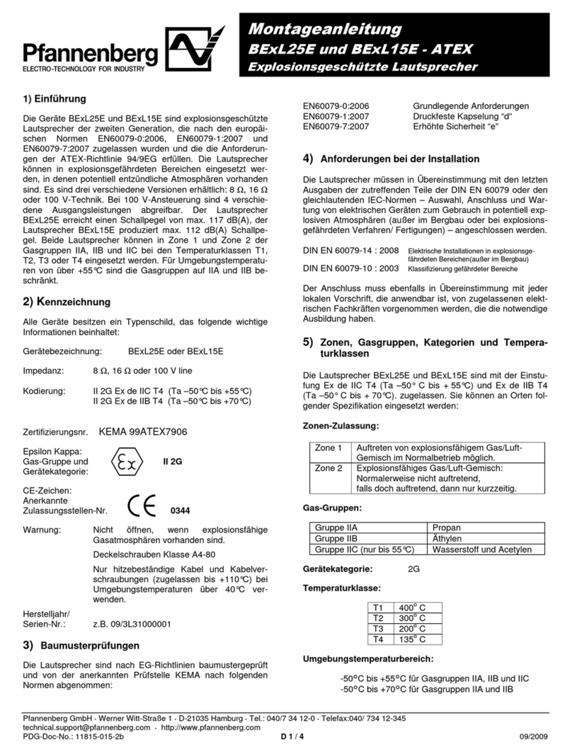 Pfannenberg BExL25E Manuel utilisateur