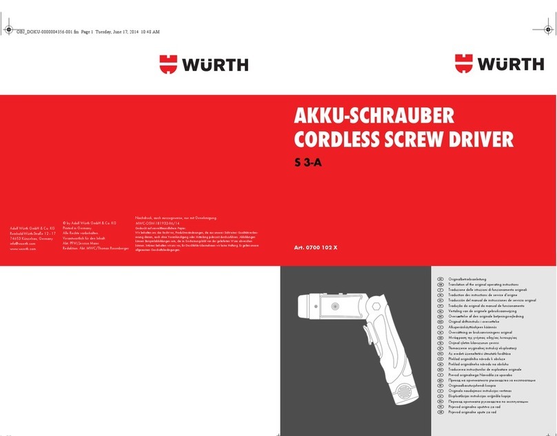 wurth S 3-A Guide rapide