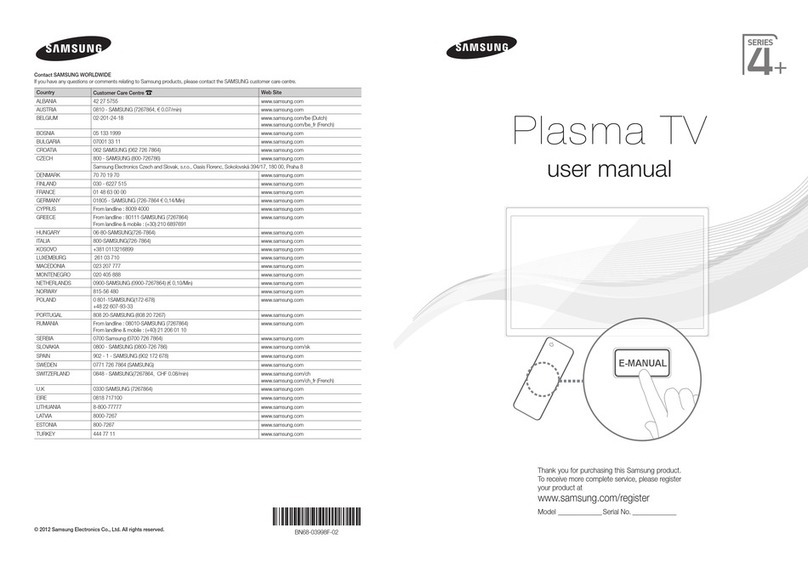 Samsung PS43E455 Manuel utilisateur