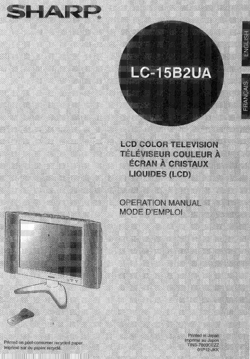 Sharp Aquos LC 15B2UA Manuel utilisateur