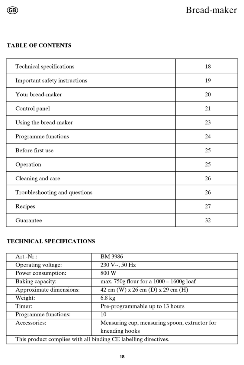 SEVERIN BM 3986 - Manuel utilisateur SEVERIN BM 3986 - Manuel utilisateur