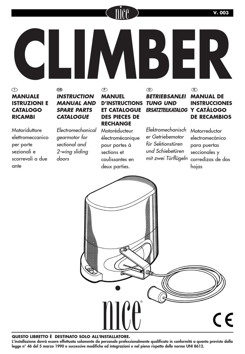 Nice CLIMBER Manuel utilisateur