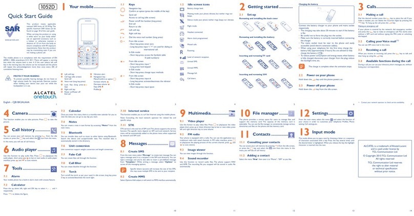 Alcatel One Touch 1052D Manuel utilisateur Alcatel One Touch 1052D Manuel utilisateur