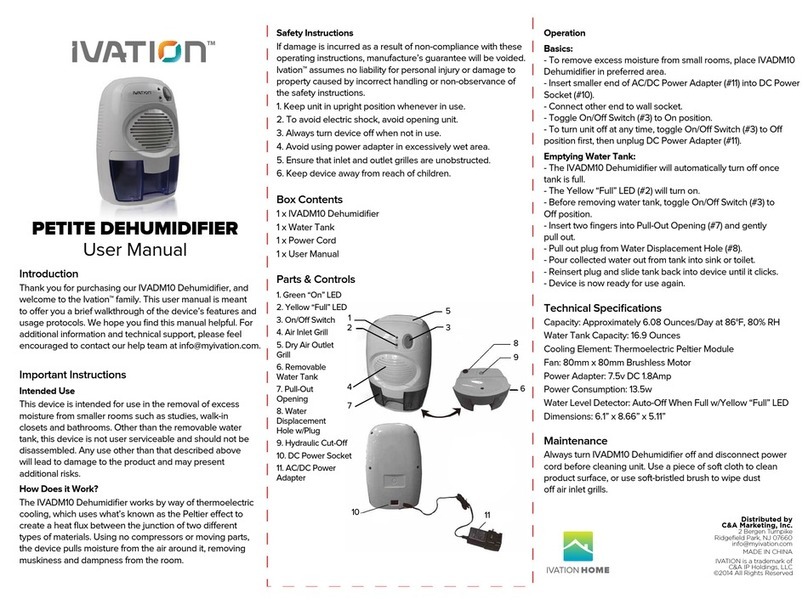 Ivation IVADM10 Manuel utilisateur