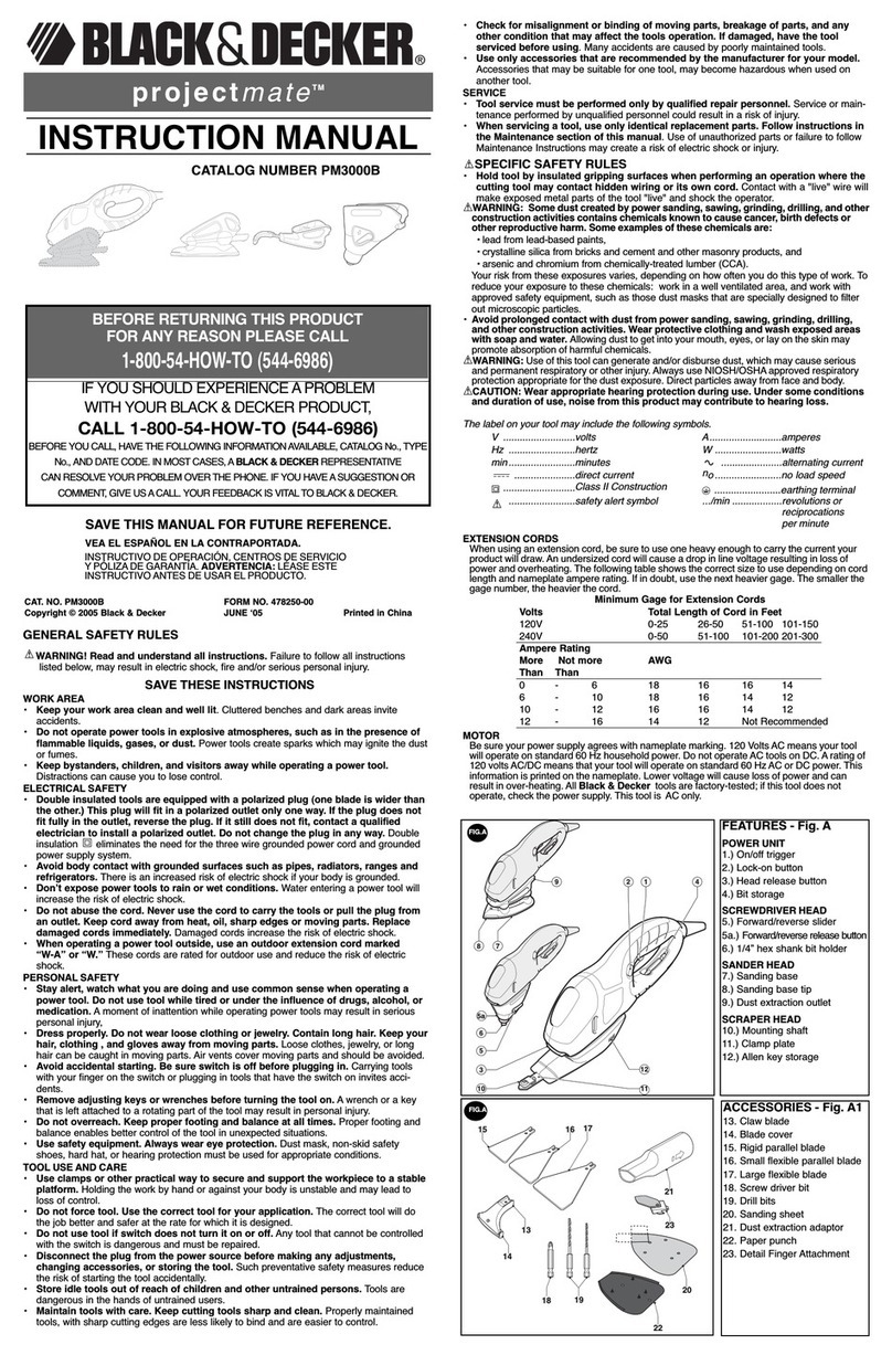 Black & Decker projectmate PM3000B Manuel utilisateur