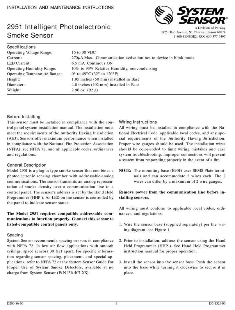 System Sensor 2951 Manuel utilisateur