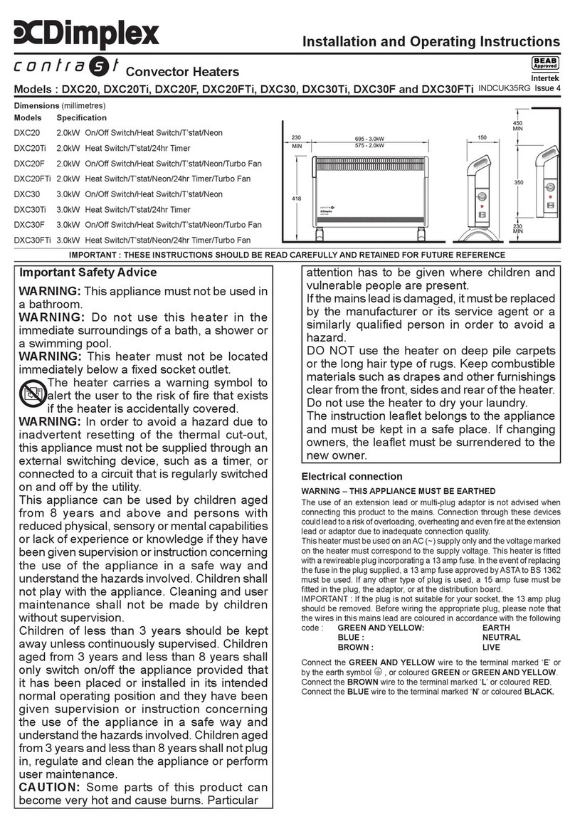 Dimplex DXC20 Manuel utilisateur Dimplex DXC20 Manuel utilisateur