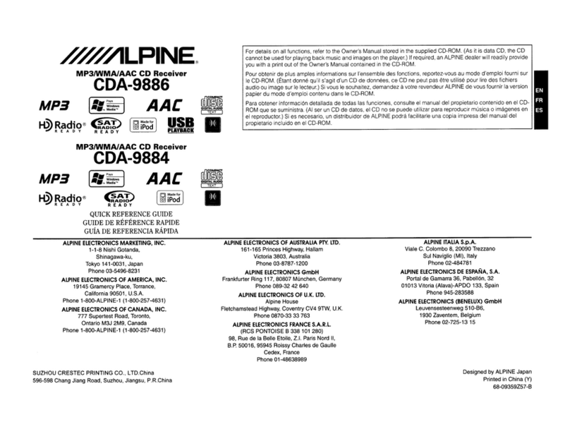 Alpine CDA-9886 Manuel utilisateur