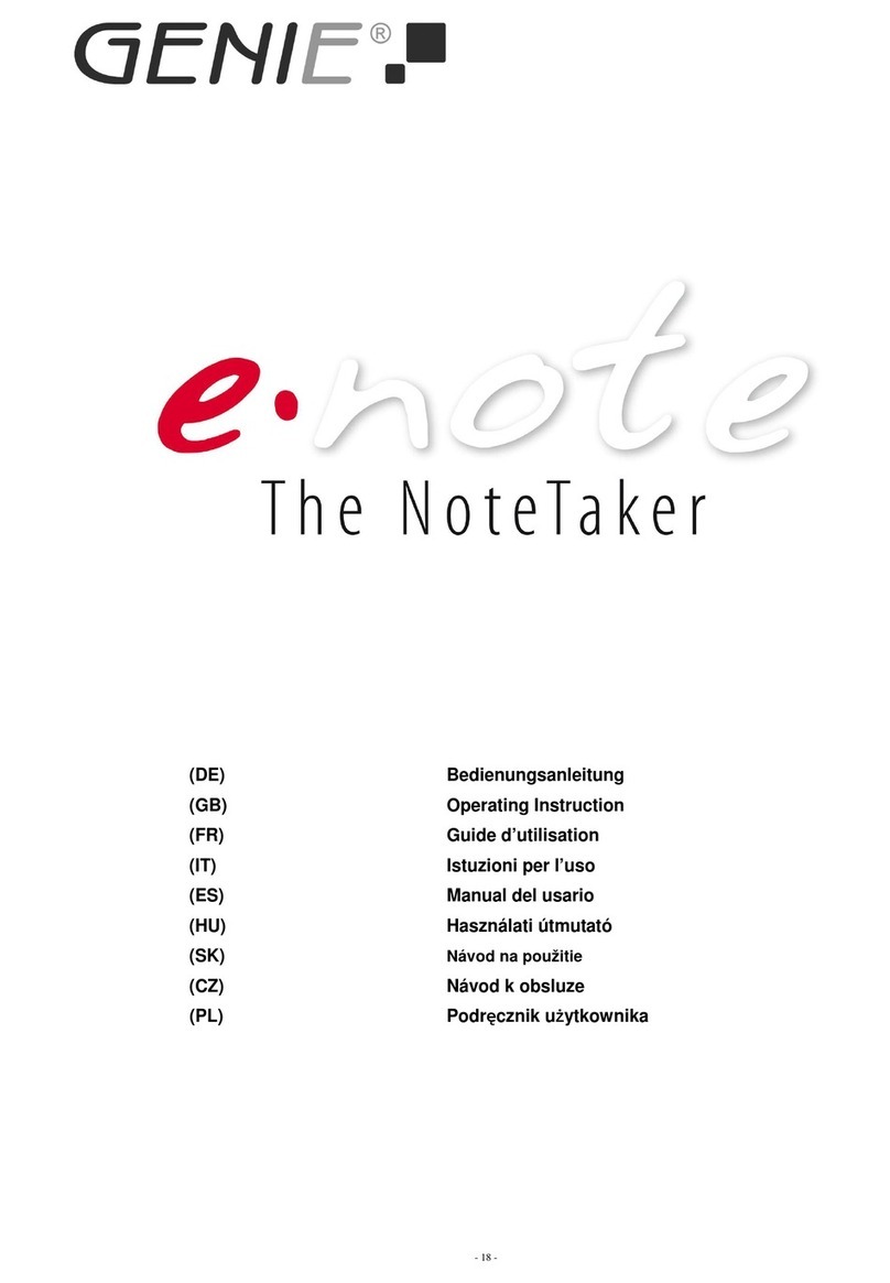 Genie E-Note NoteTaker Manuel utilisateur