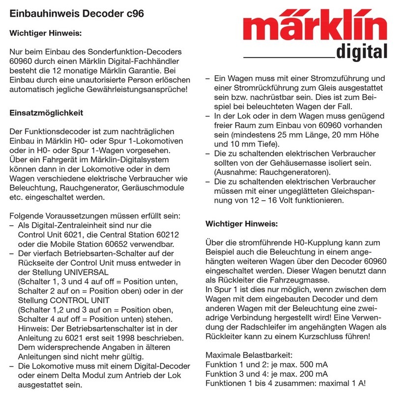 marklin C96 Manuel utilisateur